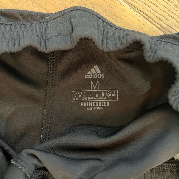 Adidas Primegreen Aeroready Shorts Striped Black Women Medium Gym Lounge Sport - Picture 6 of 7